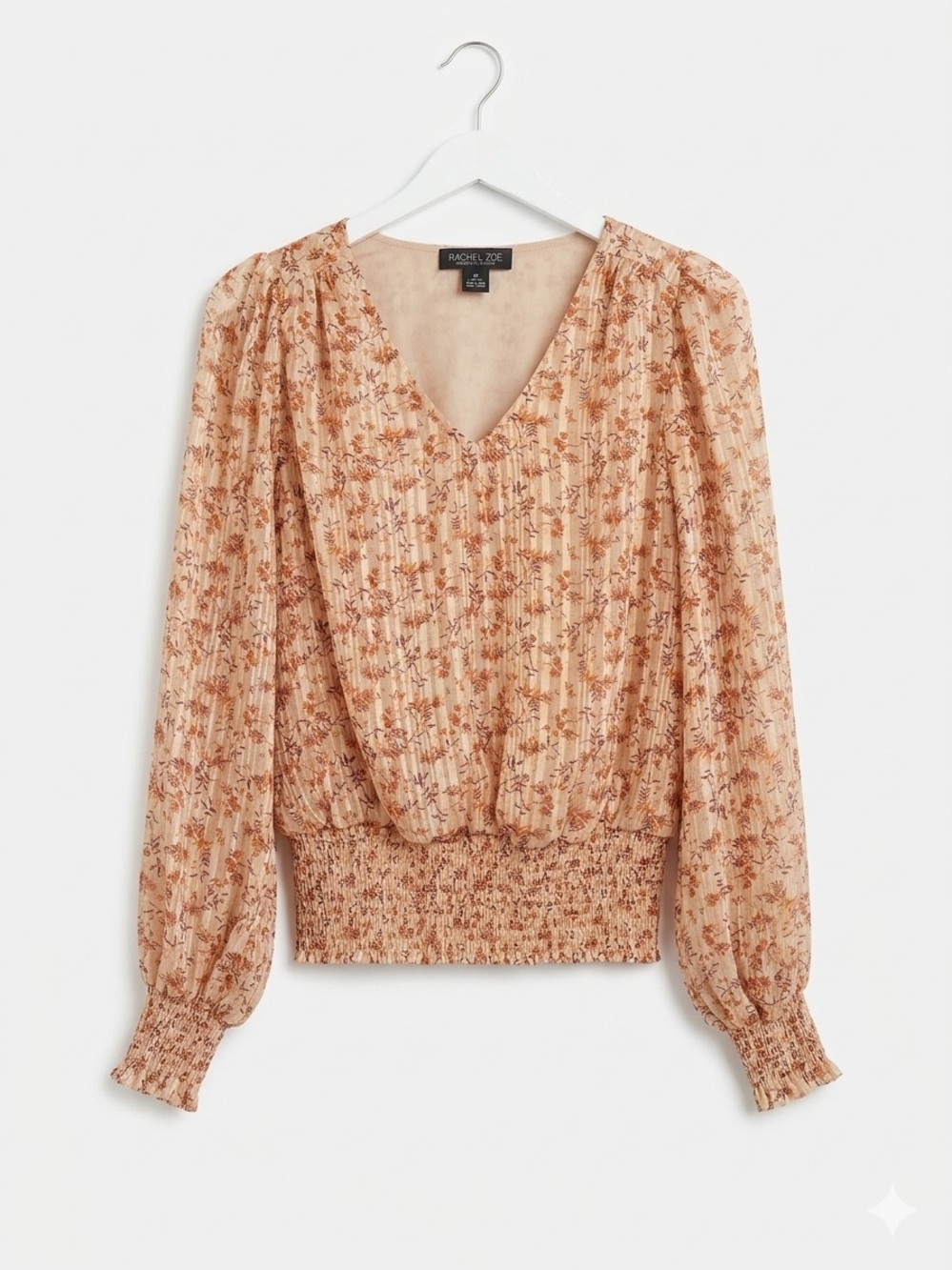 Beth Dutton Vibes Floral Metallic Puffsleeve Coastal Cowgirl Top Size XS